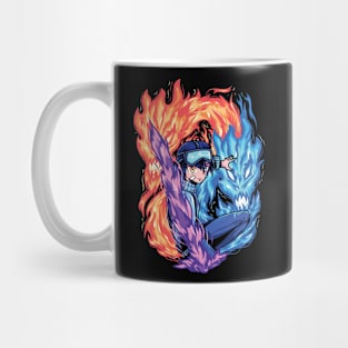 Red and Blue Flames Anime Art Mug